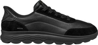 Geox Spherica Plus - Heren - Sneakers - Zwart - 44 EU - Leer - Schoenen