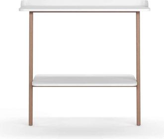 HERDASA Herdasa - Recibidor Modelo 787 Acabado Blanco/nogal, 87.5 Cm (alto) X 111 Cm (ancho) X 31 Cm (prof.)