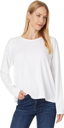 Eileen Fisher Crew Neck Box Top Womens Clothing White : XL, Cotton/Elastane/Linen