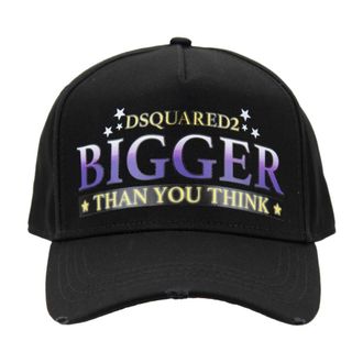 Dsquared2 Baseball Cap met Contrastprint en Gesp - unisex - Petten - Zwart - ONE Size - Katoen - Accessoires