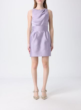 Elisabetta Franchi Abito in duchesse con logo Elisabetta Franchi