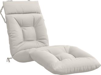 vidaXL Coj&iacute;n De Tumbona Vianen 100% Poli&eacute;ster Blanco 200 X 50 X 8 Cm Vidaxl