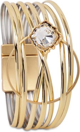 Saachi Saachi Halo Statement Leather Bracelet