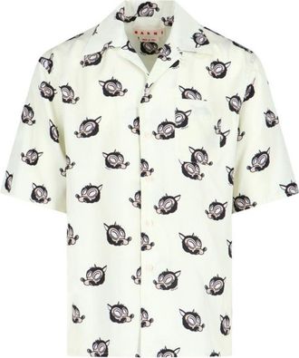 Marni Printed Camp Collar Shirt - Cream