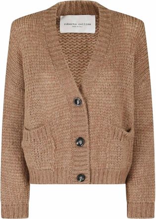 Roberto Collina Cardigans - Dames - Vesten - Bruin - S - Truien & Vesten