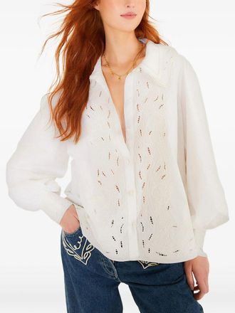Farm Rio Off-white Embroidered Long Sleeve Shirt