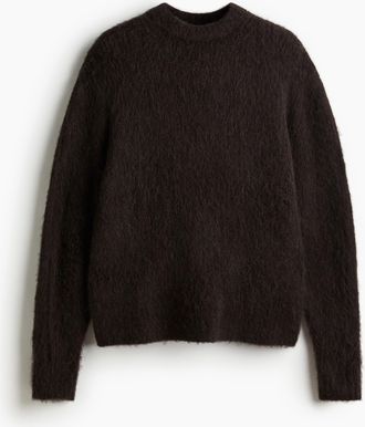 H&M Flauschiger Pullover in Loose Fit - Brown