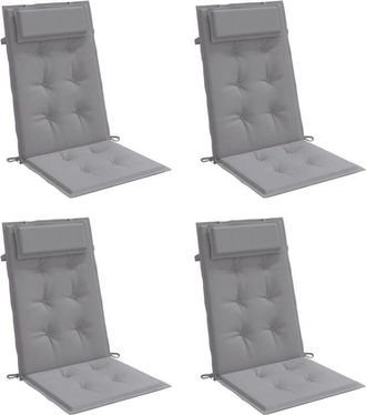 vidaXL Vidaxl - Cojines De Silla Con Respaldo Alto 4 Uds Tela Oxford Gris