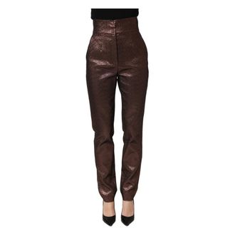Dolce & Gabbana High Waist Tapered Leg Trousers - female - Dolce & Gabbana - Tapered Trousers - Brown - S - Trousers
