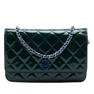 Chanel Pre-owned Leather chanel-bags - Dames - Vintage Schoudertas - Groen - ONE Size - Vintage