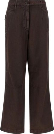Dries Van Noten Pincks Jeans - Dames - Loose Fit Jeans - Bruin - S - Katoen - Jeans