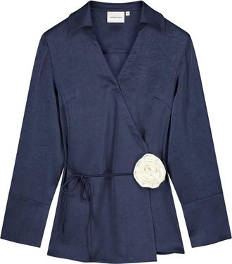 Fab By Fabienne Chapot Emma Blouse - Dames - Blouses - Blauw - XL - Leer - Overhemden
