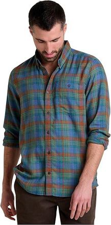 Toad&Co Airsmyth Long Sleeve Shirt Mens Clothing Dark Roast Tonal Madras : MD, Polyester/Cotton