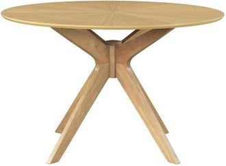 Miliboo Mesa De Comedor Redonda De Dise&ntilde;o En Roble 120 Cm Dielli