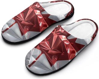 Generic Canada Flag Mens House Slippers Memory Foam Washable Cotton Slip on Home Shoes