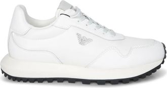 Emporio Armani Leren Nylon Runner Sneakers - Heren - Sneakers - Wit - 42 EU - Nylon - Schoenen