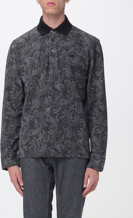 Etro Polo a maniche lunghe in piquet di cotone con stampa Paisley