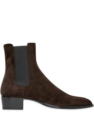 Saint Laurent Wyatt ankle boots - Brown