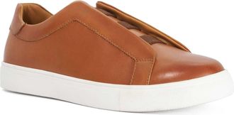 Dune London Mens Tylers - Lace-Less Trainers - Tan Leather - Size UK 12