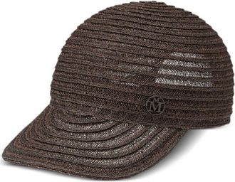Maison Michel Tiger straw baseball cap - unisex - Straw/Cotton - S - Brown