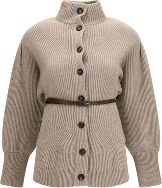 Brunello Cucinelli Beige Wool Oves Aries Womens Cardigan