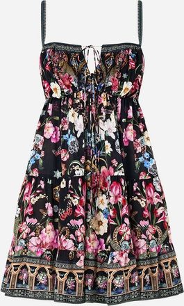 Camilla Womens Gathered Bust Tiered Mini Dress In Midnight In Monserrate