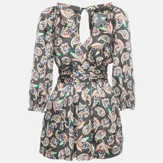 Maje Black Printed Satin Paisley Noir Jumpsuit