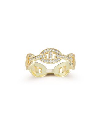 Chloe and Madison Chloe And Madison 14K Over Silver Cz Mariner Link Ring