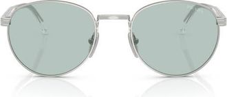Prada 53mm Oval Sunglasses in Silver Avio Chiaro/acciaio at Nordstrom