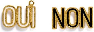Clare Vivier Oui Non Mismatched Stud Earrings in Gold Multi at Nordstrom
