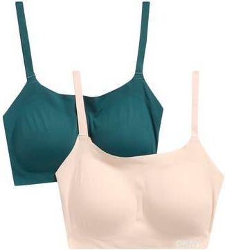 DKNY 2-Pack Laser Cut Scoop Bralettes in Sand/Dark Sea at Nordstrom Rack, Size Small