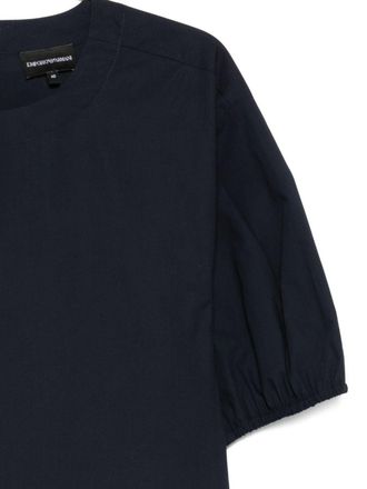 Emporio Armani Puff-Sleeve Cotton Blouse - Navy