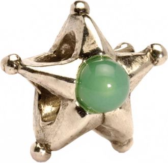 Trollbeads Womens Taurus Star Bead Charm In Green/ Gold