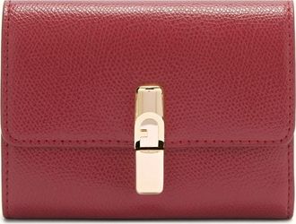 Furla Iride Compact Wallet S Ciliegia D Red Textured Leather Woman