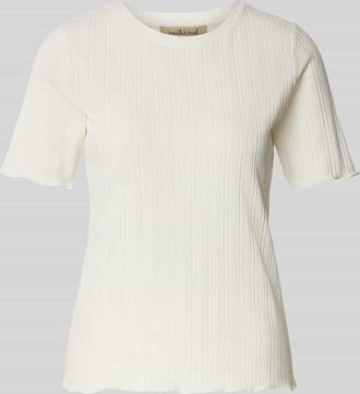 Smith & Soul T-Shirt mit Rundhalsausschnitt und Wellensaum in Beige, Größe XXL