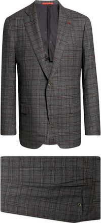 Isaia Delain Check Wool Suit in Dnu/grey 970 at Nordstrom, Size 54