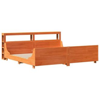 Berkfield Home Sleek Bed Frame without Mattress Wax Brown 200x200 cm Solid Wood Pine