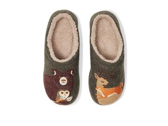 L.L.Bean Daybreak Scuffs Motif Womens Slippers Dusty Olive/Forest Friends : 10 B - Medium, Wool