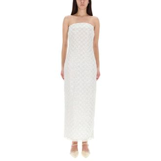 Rotate ROTATE Birger Christensen - Vestido largo tipo tubo con cuentas - Dresses - Mujer - Beige - M