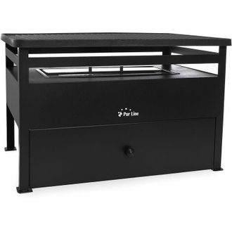 Purline Barbecue a biocombustibile serbatoio 1,5L senza fumo in acciaio rosso e piastra rettangolare in ghisa Purline BB02