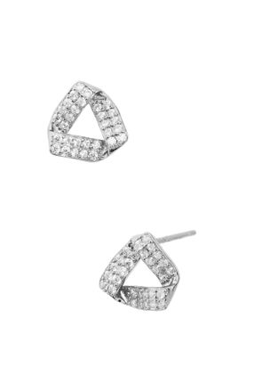 Savvy Cie Jewels Sterling Contemporary CZ Knot Stud