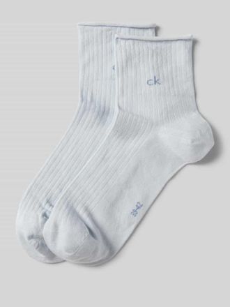 Calvin Klein Socken mit Label-Detail im 2er-Pack in Hellblau, Größe 35-38