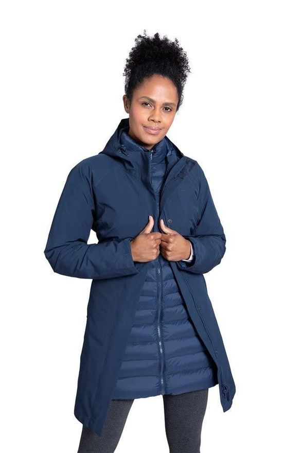 Mountain Warehouse Alaskan Womens 3 In 1 Long Jacket Waterproof Breathable Adjustable Raincoat with Detachable Inner Coat Taped Seams For Rain Outdoors Navy W from 99.99 on Stylight