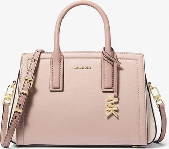 Michael Kors Laila Small Color-Block Pebbled Leather Satchel