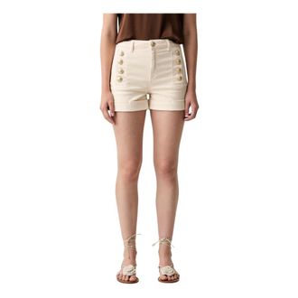Vicolo Short Shorts - Dames - Bermuda - Beige - XL - Denim - Korte Broeken