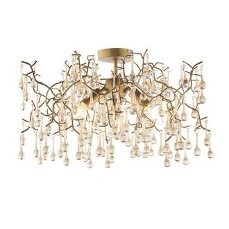 Netlighting RIMINI Stylish Dimmable Modern 3 Light Semi Flush Ceiling Pendant in Gold