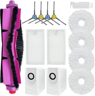 OEM Accesorios Para Eureka J12 Ultra, Repuesto Para Robot Aspirador Midea V12, Cepillos Giratorios, 4 Pa&ntilde;os, 2 Bolsas Para Polvo, 4 Cepillos Laterales, 2 