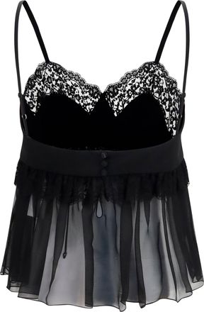Chlo&eacute; Womens Cr&ecirc;pe De Chine Camisole Top Black Silk
