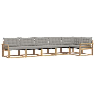 vidaXL Conjunto De Sof&aacute;s De Exterior 6 Pcs Blanco Y Gris Claro Vidaxl
