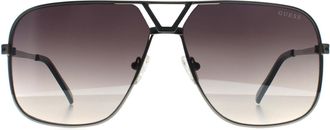 Guess Aviator Unisex Shiny Light Nickeltin Smoke Grey Gradient GO00066